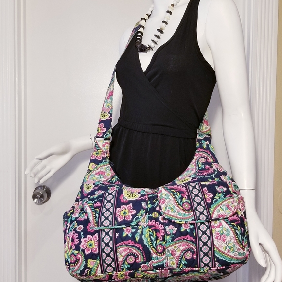 VERA BRADLEY TULIP GARDENIA POPPY FLOWERS PAISLEY TOTE SHOPPER SHOULDER BAG PURS - Picture 2 of 10